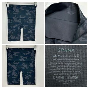 Spanx Look At Me Now Black Camo‎ Bike Short Size Medium Active Seamless Normcore
